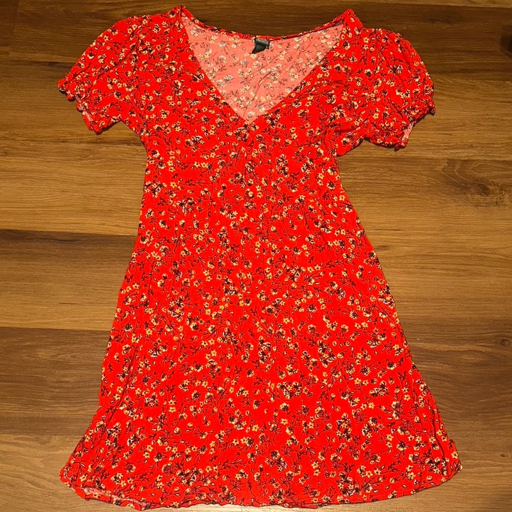Wild Fable Red Puff Sleeve Sundress